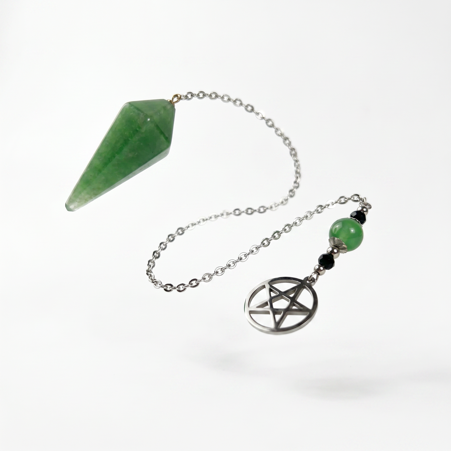 Le pendule pentacle de la sorcière, Aventurine, Onyx