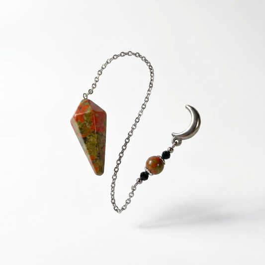 Le pendule mystérieux du clair de lune, Unakite, Onyx