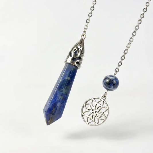 Sodalite and floral mandala pendulum Baguette Magick