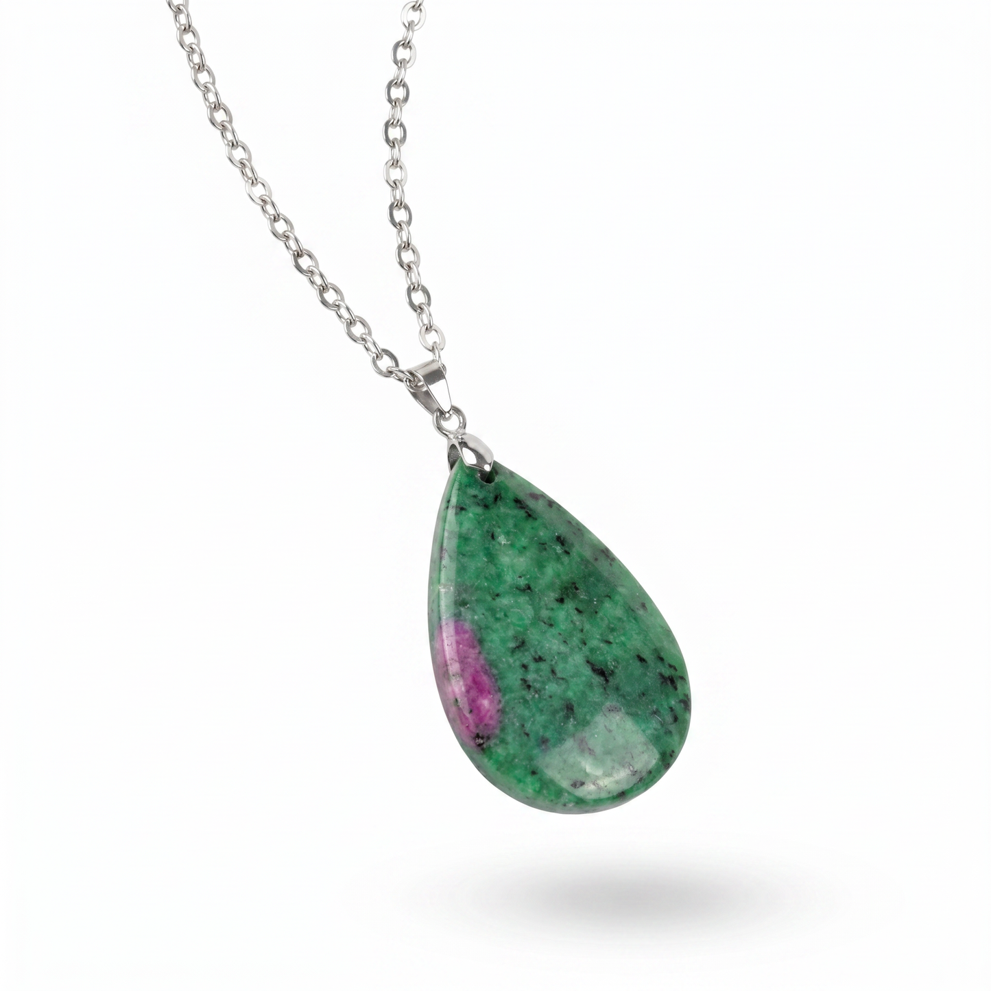 Collier pendentif en rubis et zoïsite et anyolite