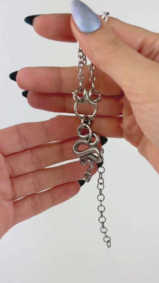 Snake choker necklace with Byzantine accents