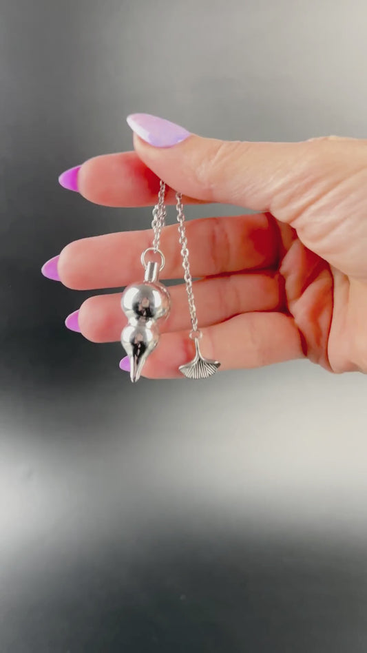 Wu Lou dowsing pendulum, feng shui gourd and ginkgo leaf