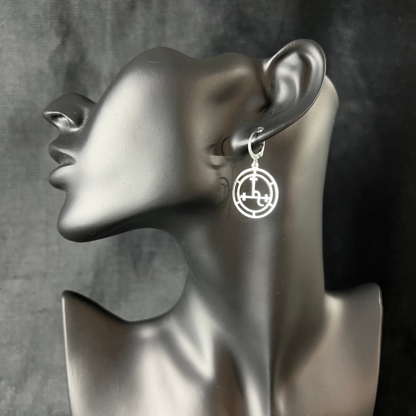Lilith sigil earrings gold or silver tone gothic occult jewellery hypoallergenic earrings seal of Lilith feminist symbol jewelry