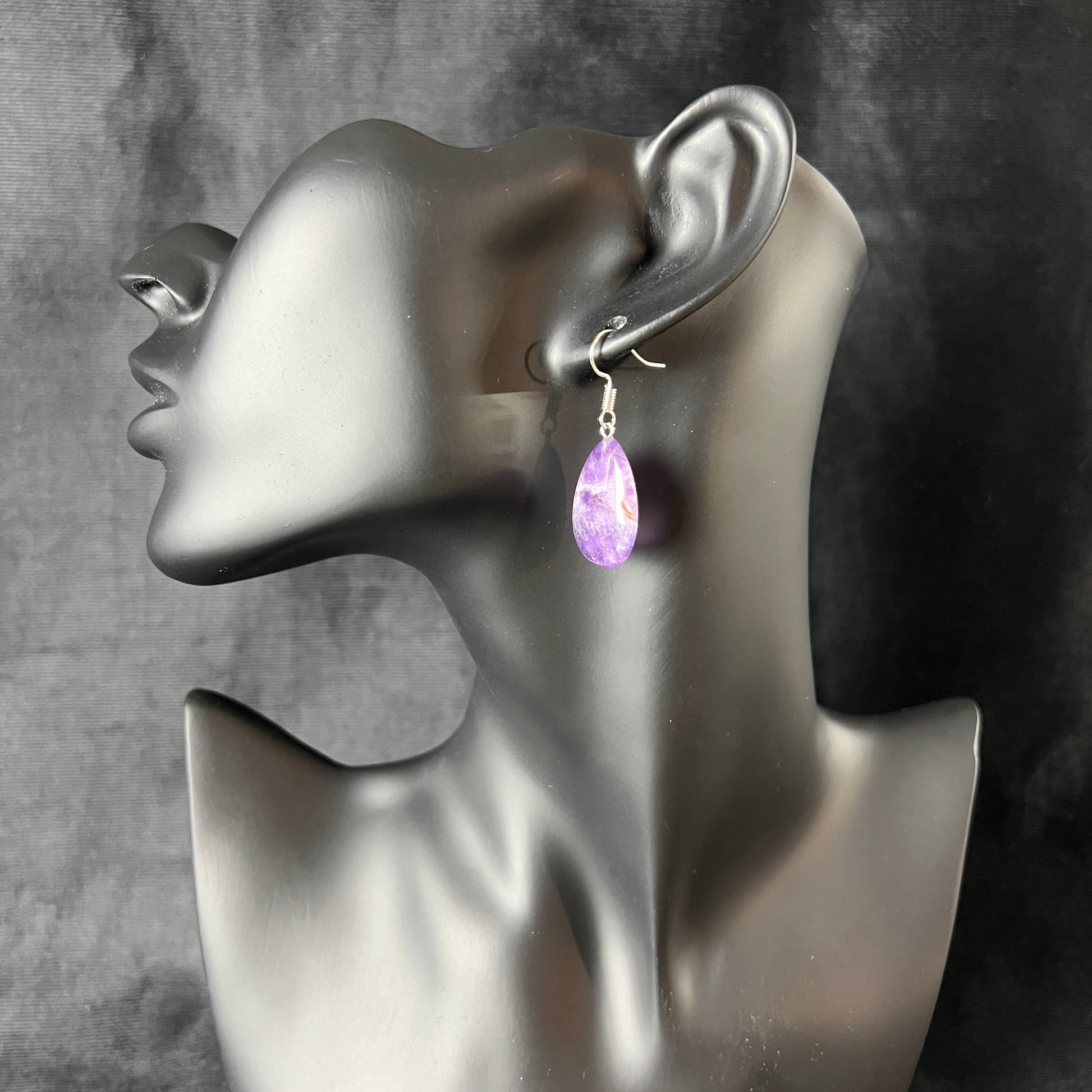 Crystal earrings amethyst jewelry teardrop earrings minimalist dainty earrings amethyst earrings
