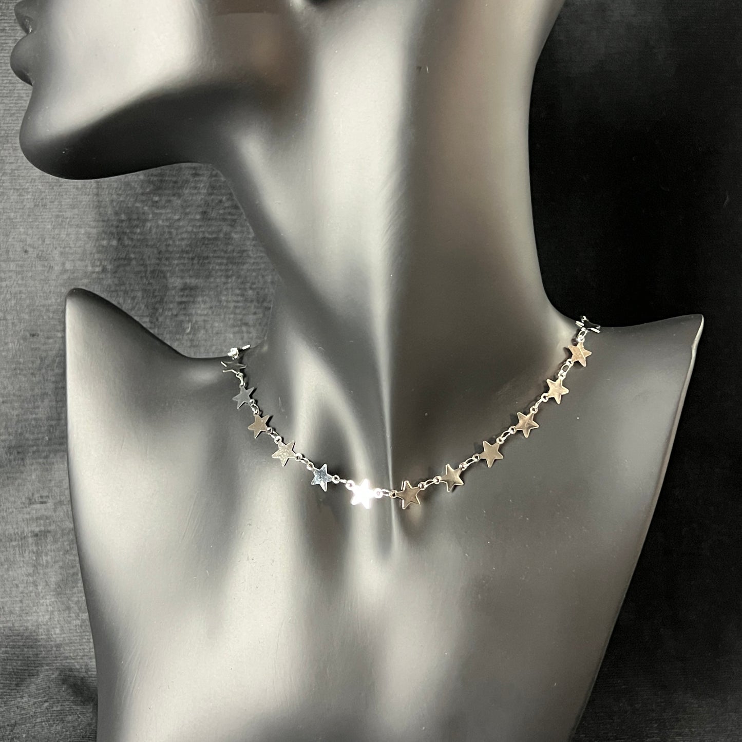 Stars chain necklace made of stainless steel celestial choker perfect stacking jewelry gothic necklace gift for her