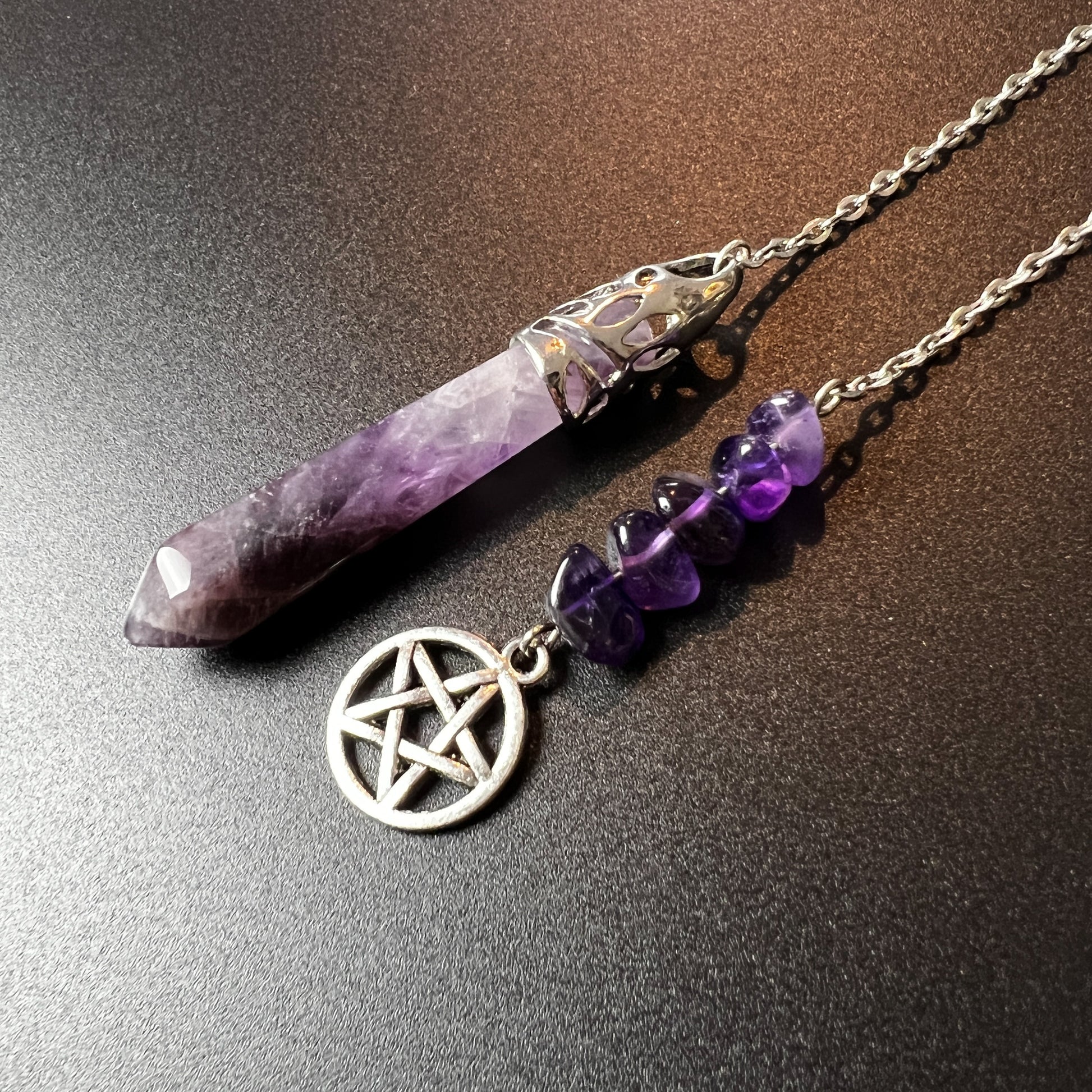 Amethyst and pentacle pendulum - The French Witch shop