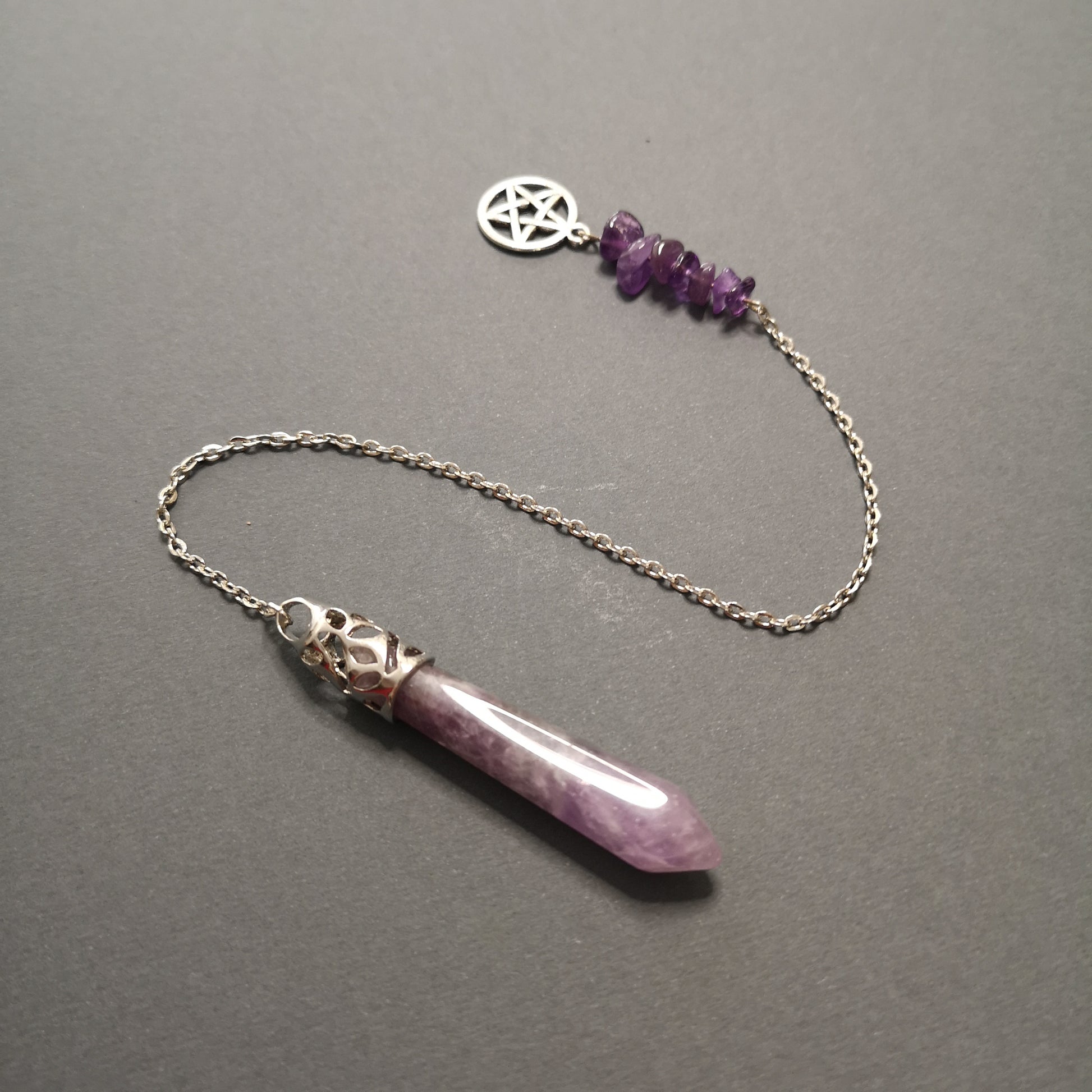 Amethyst and pentacle pendulum - The French Witch shop