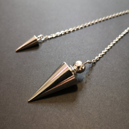 Cone metal dowsing pendulum with a chamber - The French Witch shop