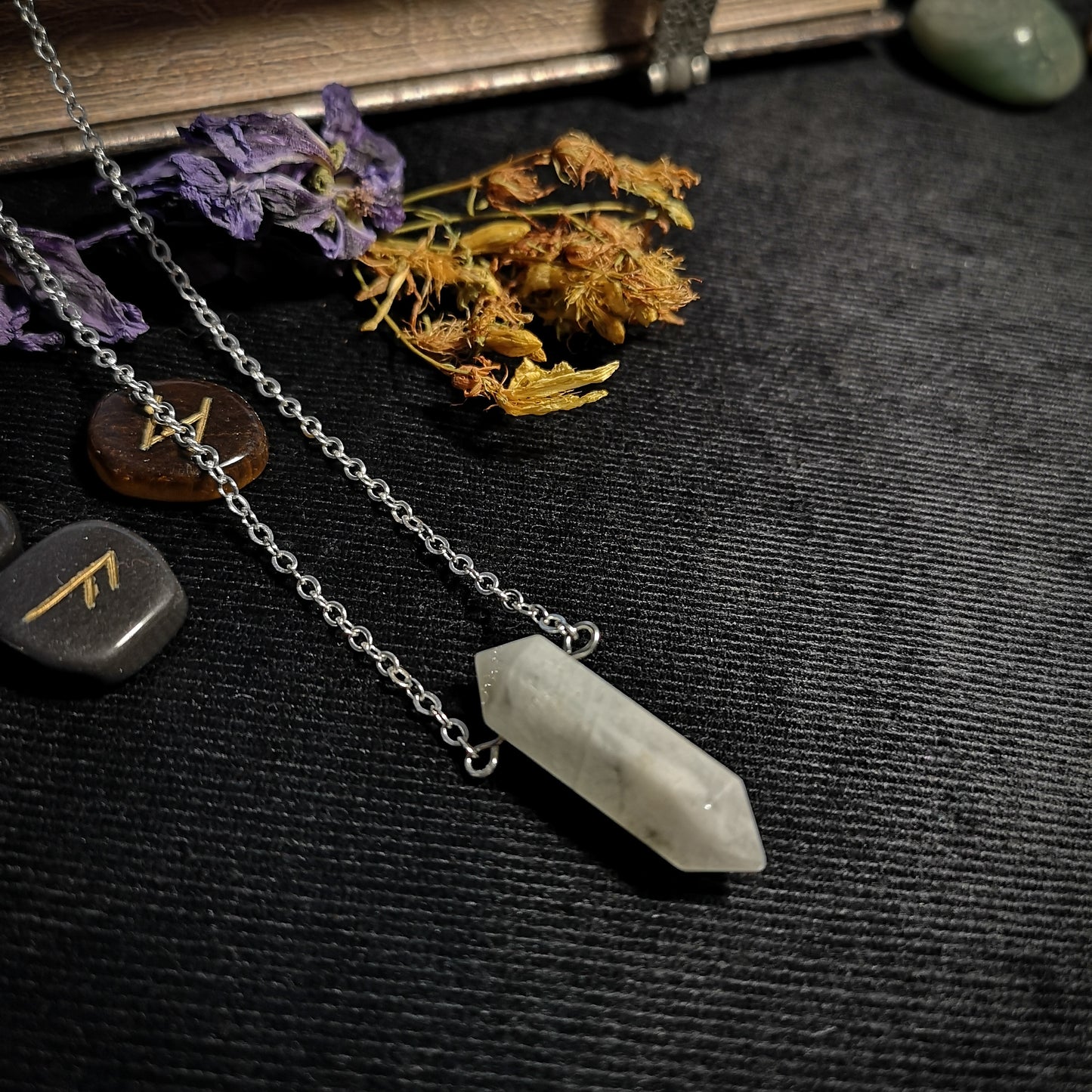 Moonstone spiritual gemstone necklace The French Witch shop