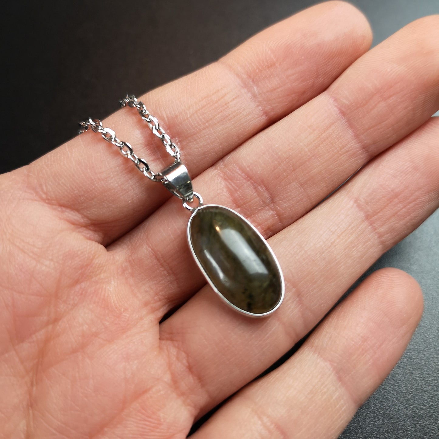 Labradorite pendant necklace lithotherapy jewelry The French Witch shop
