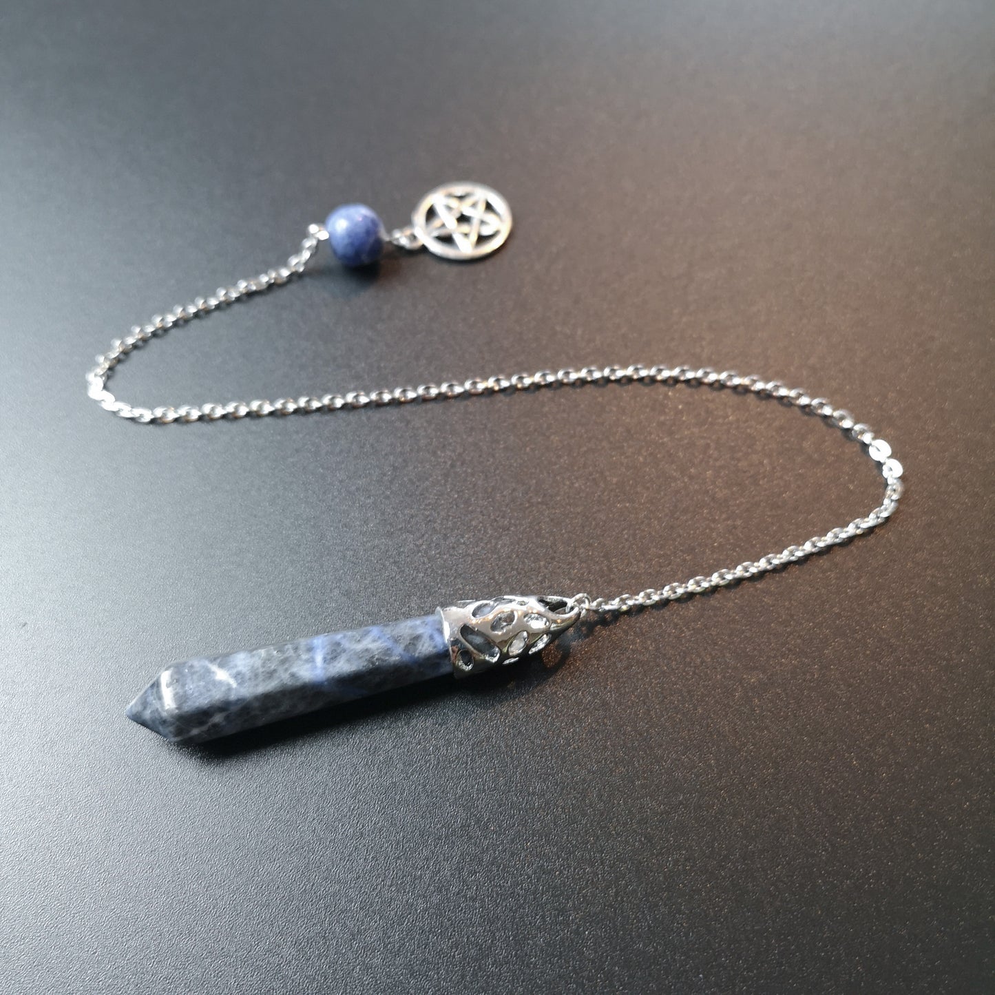 Sodalite and pentacle dowsing pendulum The French Witch shop
