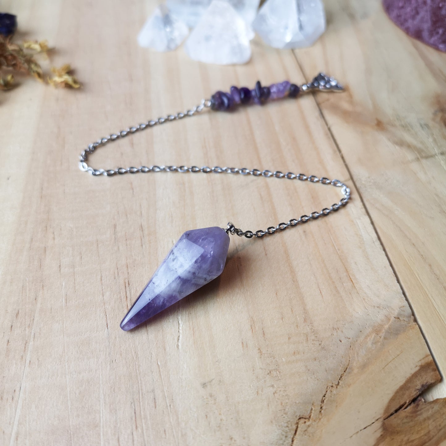 Amethyst and Celtic triquetra pendulum - The French Witch shop
