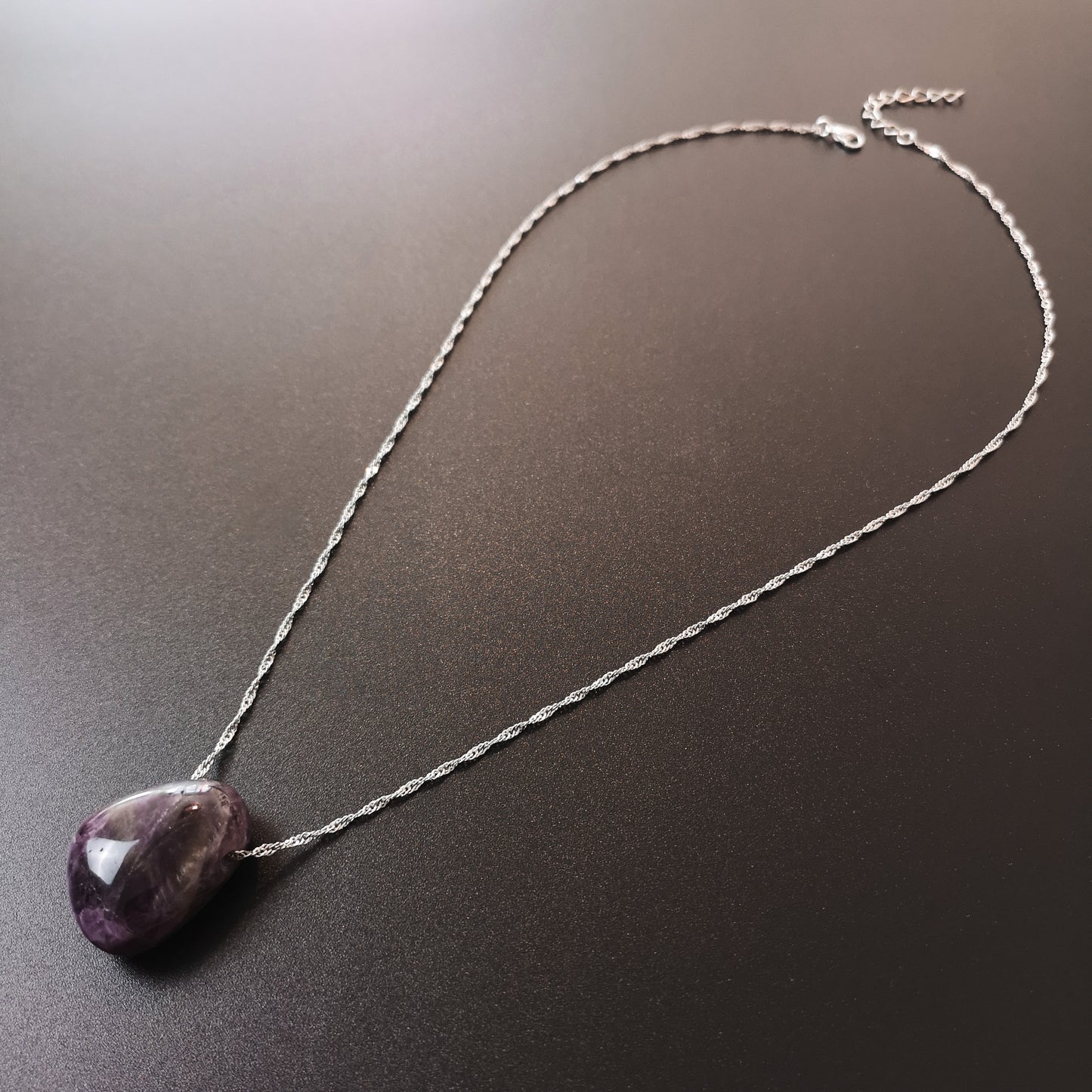Amethyst gemstone lithotherapy necklace Baguette Magick