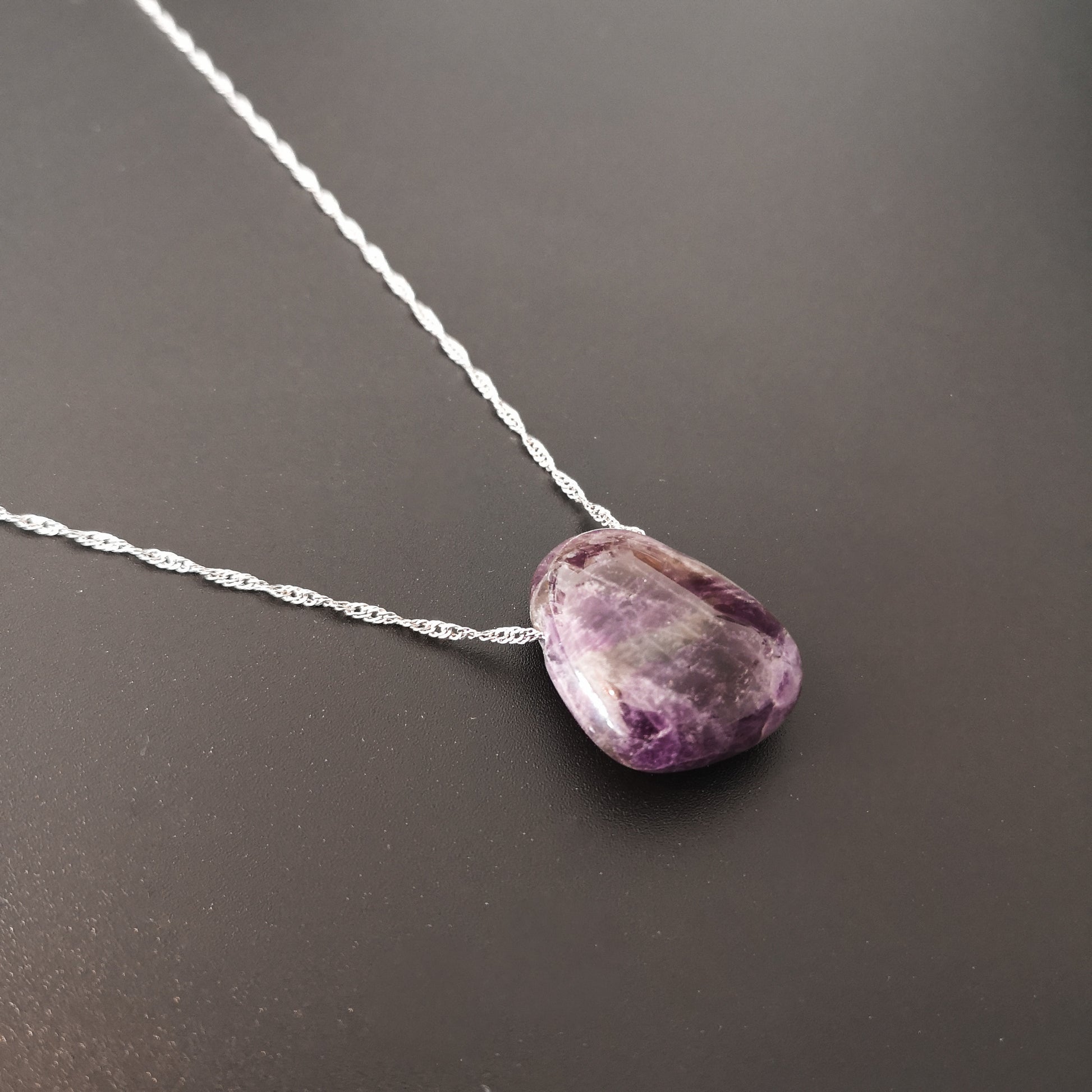 Amethyst gemstone lithotherapy necklace - The French Witch shop
