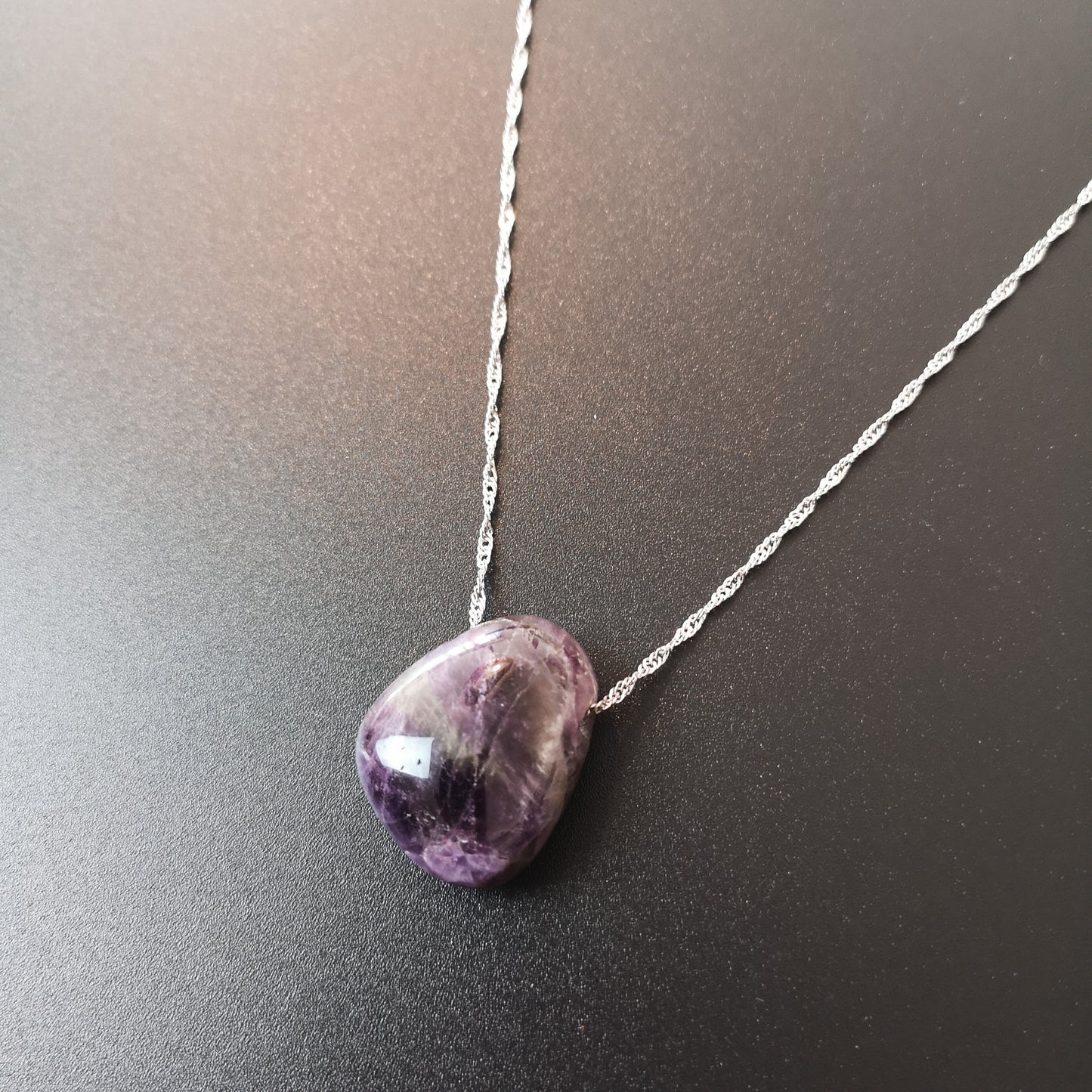 Amethyst gemstone lithotherapy necklace - The French Witch shop