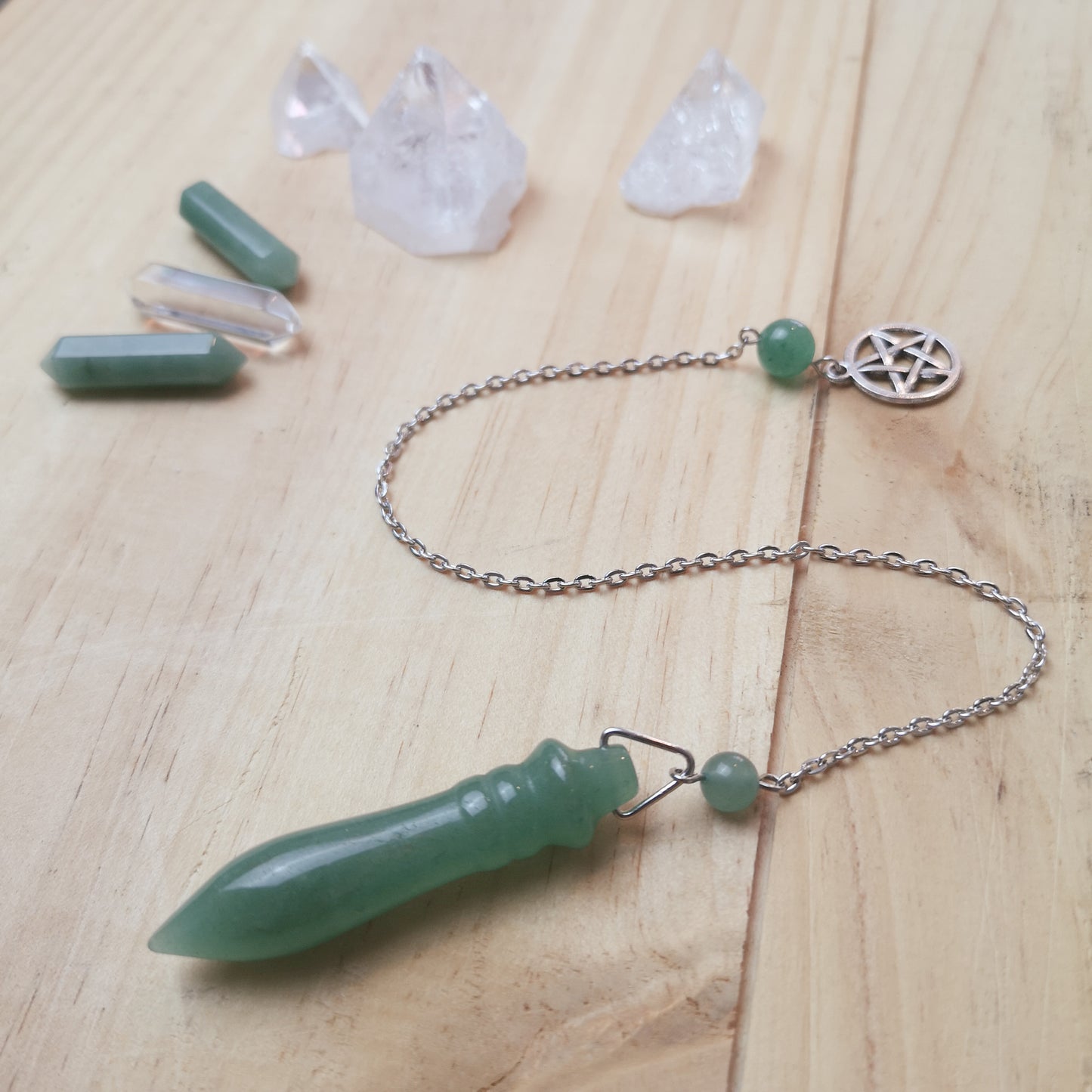 Egyptian Thot pendulum aventurine and pentacle - The French Witch shop