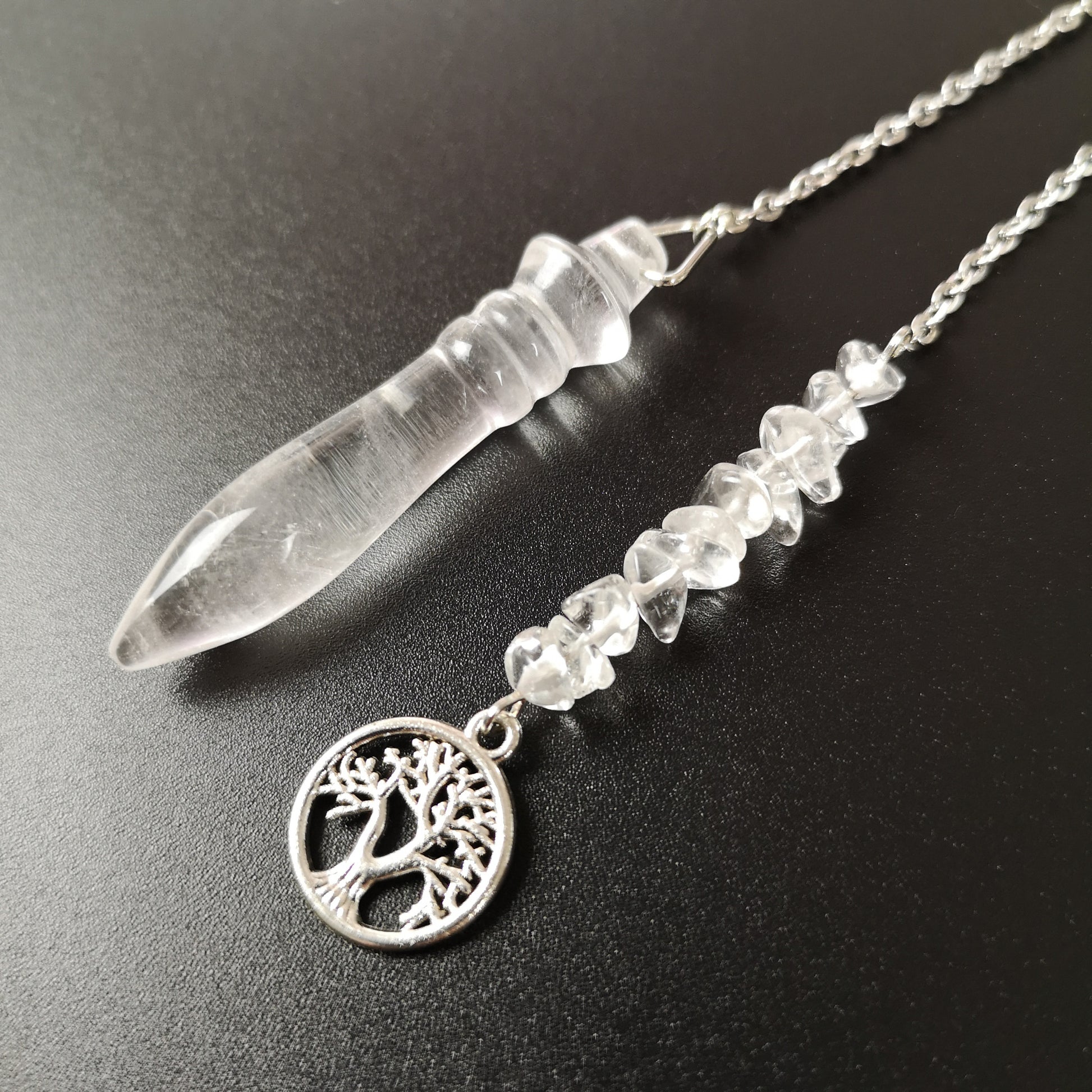 Egyptian Thot pendulum clear quartz and tree of life - The French Witch shop