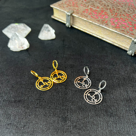 Lilith sigil earrings made of stainless steel Baguette Magick