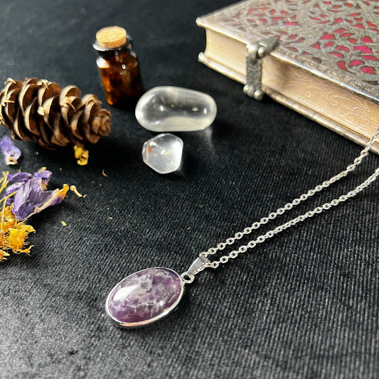 Elegant amethyst gemstone necklace - The French Witch shop