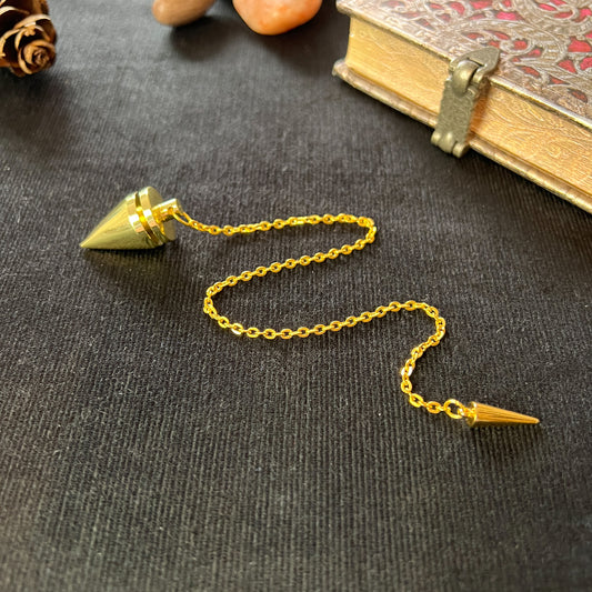 Cone and coil divination pendulum golden dowsing pendulum with a spike charm divination tool
