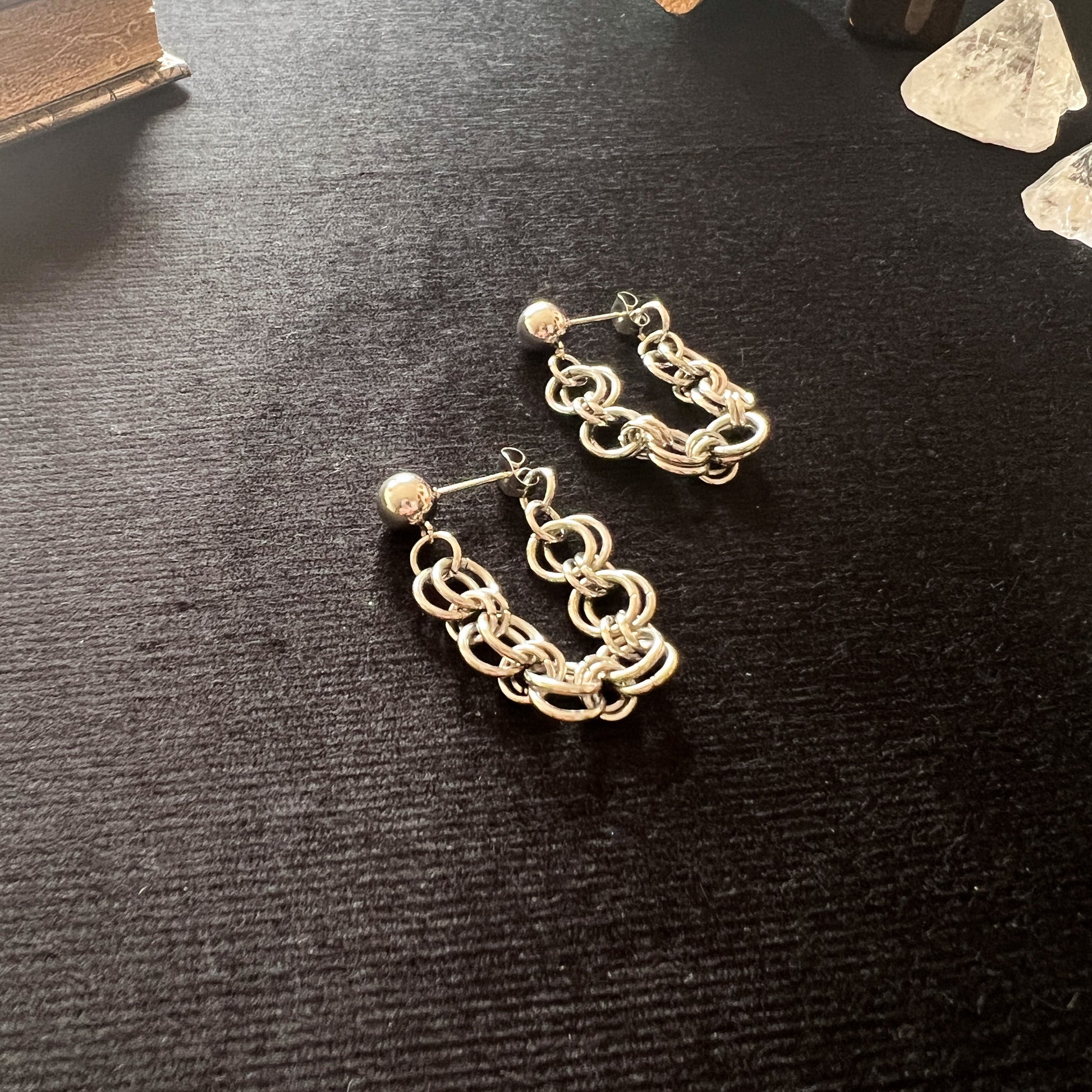 chainmail gothic earrings