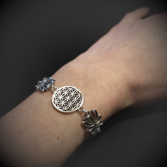 Flower of life and lotus bracelet Baguette Magick