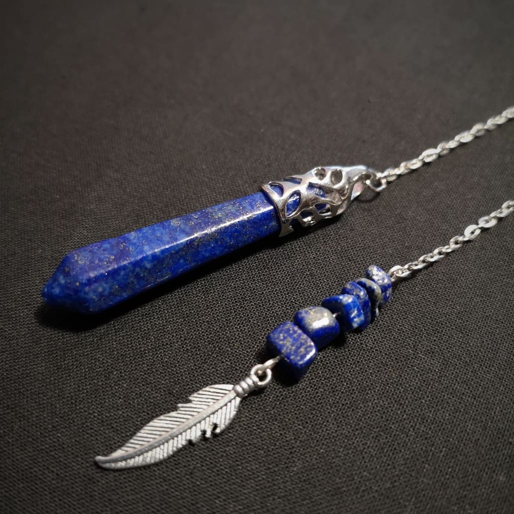 pendulum Lapis lazuli and feather charm pendulum The French Witch shop