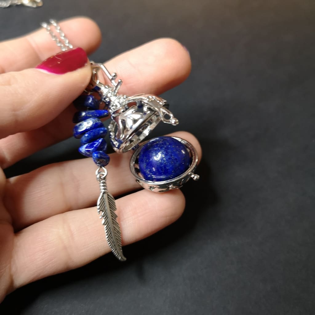 Lapis lazuli locket necklace Baguette Magick