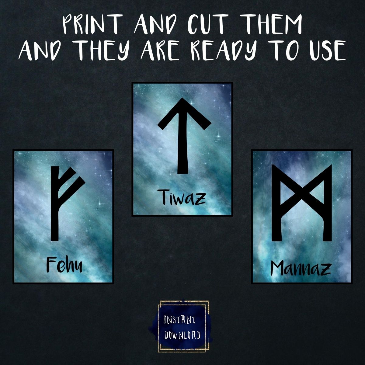 Printable runes cards – Baguette Magick