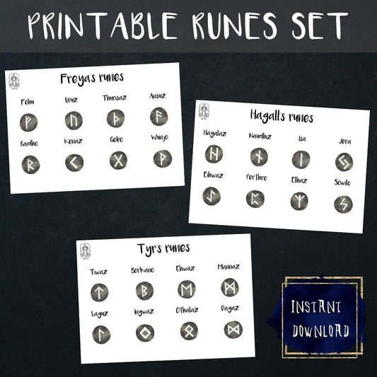 Printable runes set Baguette Magick