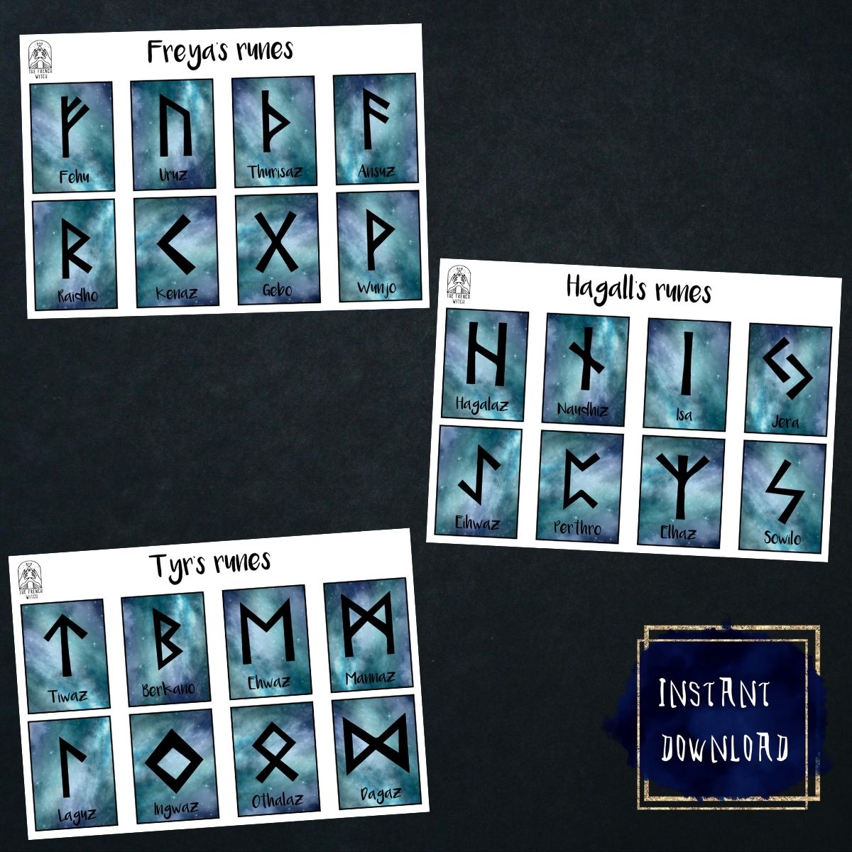 Printable runes cards – Baguette Magick