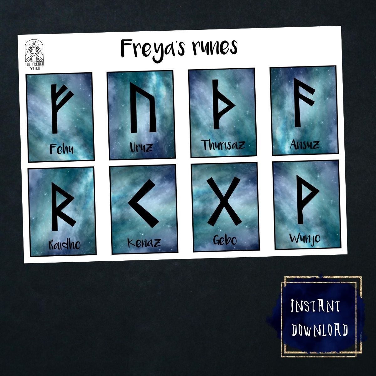Printable runes cards – Baguette Magick