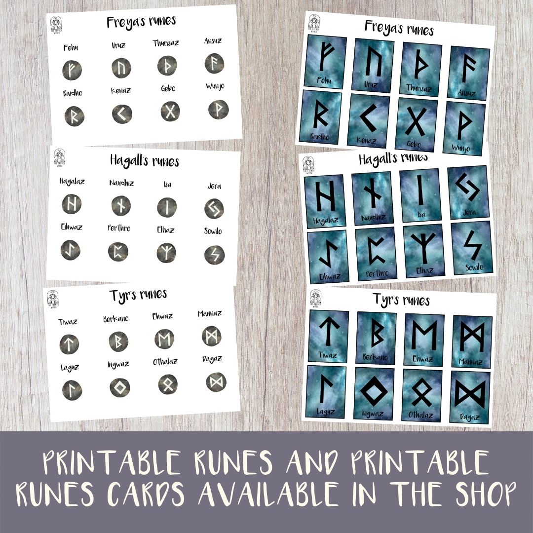 Printable runes cards